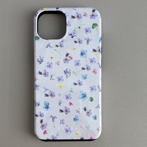 Floral Phone Case - White with Purple and Blue Accents